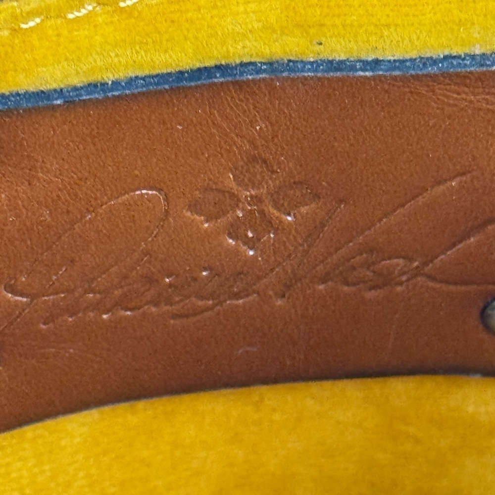 Patricia Nash 10th Anniversary Rare Yellow Wicker Basket Mirror Crossbody Purse. - Picture 12 of 16